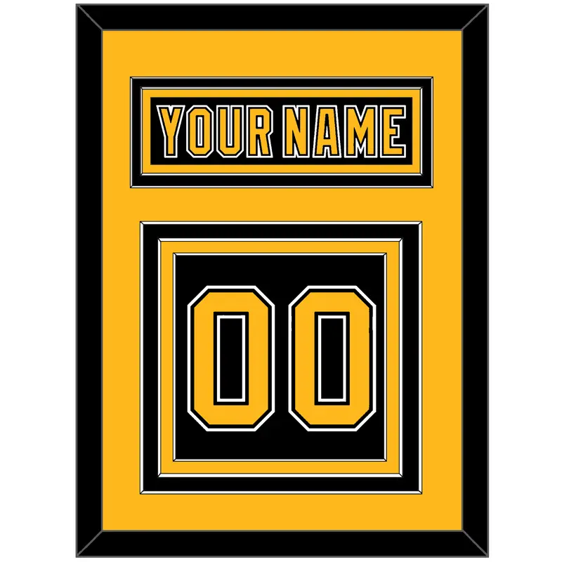 Boston Nameplate & Number (Back) - Road Black (1995-2007) - Triple Mat 3