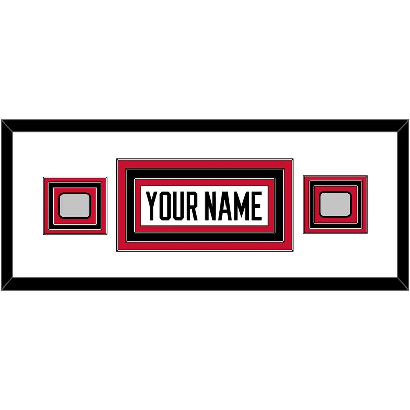 Chicago Nameplate & 2 Stanley Cup Finals Patches - Road White (2007-2017) - Triple Mat 2