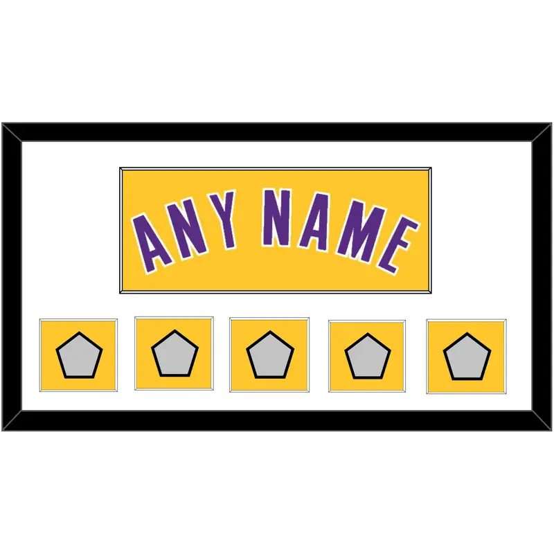 Los Angeles Name & 5 Finals Patches - Home Yellow (1999-2018) - Single Mat 1