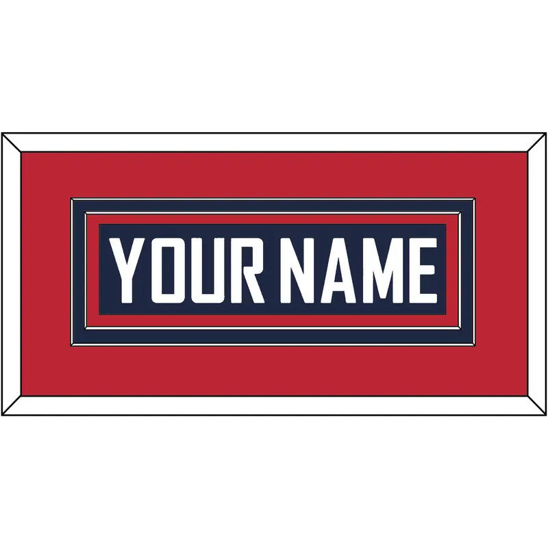 United States Mens Hockey Nameplate - 2010 Olympics Road Blue - Double Mat 4