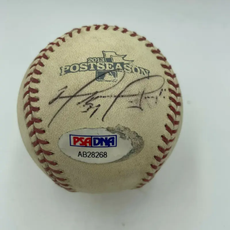 David Ortiz Signed 2013 Postseason ALCS Game Used Baseball PSA DNA COA & MLB