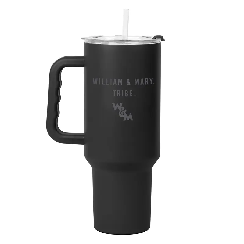 Willam and Mary 40oz Black Tonal Powder Coat Tumbler