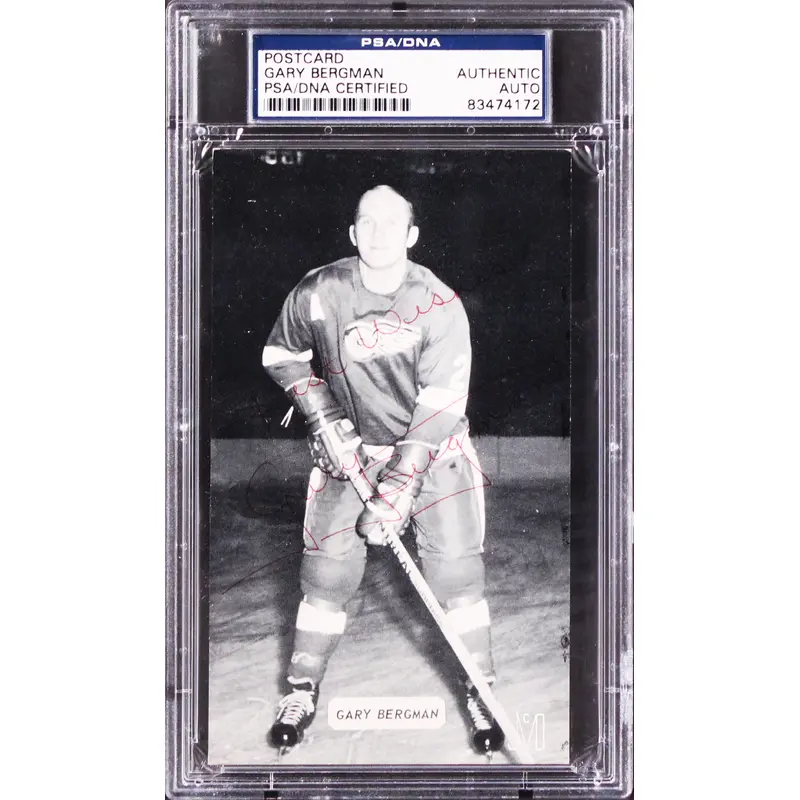 Red Wings Gary Bergman Authentic Signed 3.25x5.5 Photo PSA/DNA Slabbed