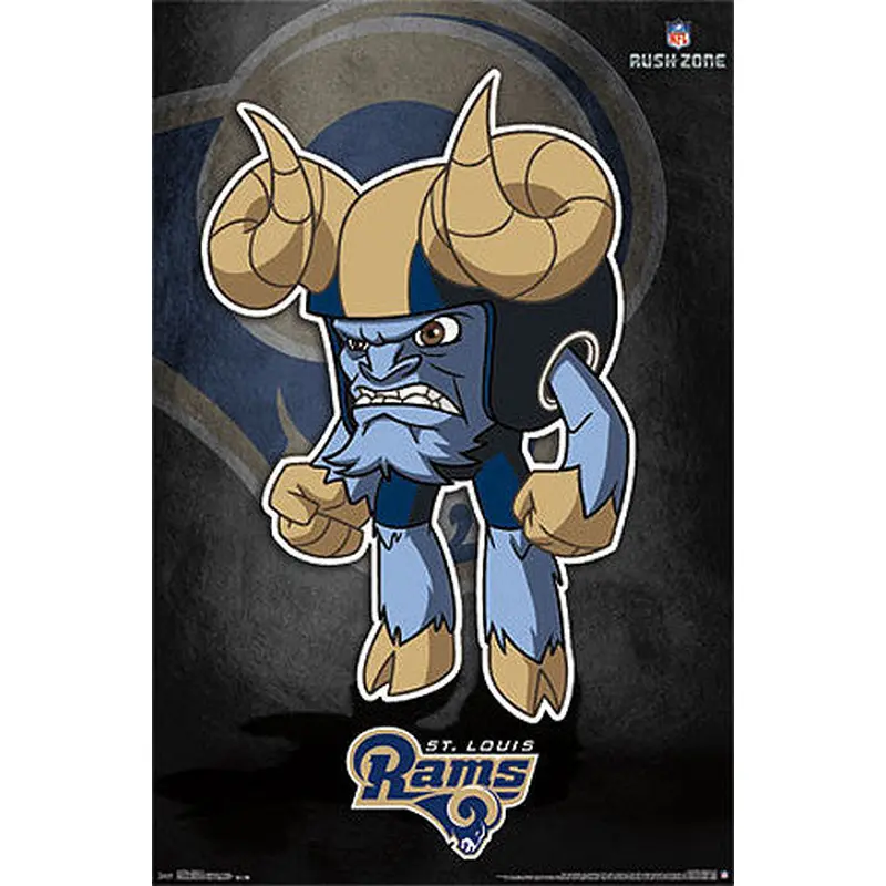 St. Louis Rams "Rusher" (NFL Rush Zone Character) Official Poster - Costacos Sports