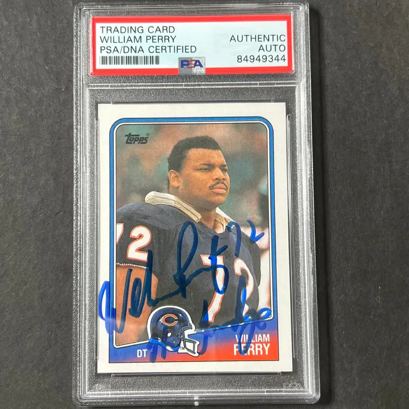 1998 Topps #79 William Perry signed card PSA Slabbed Chicago Bears Signed