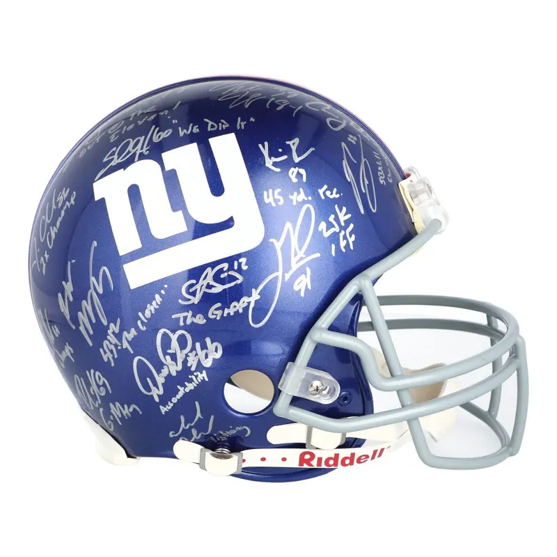 2007 New York Giants Super Bowl Champs Team Signed Full Size Helmet Steiner COA