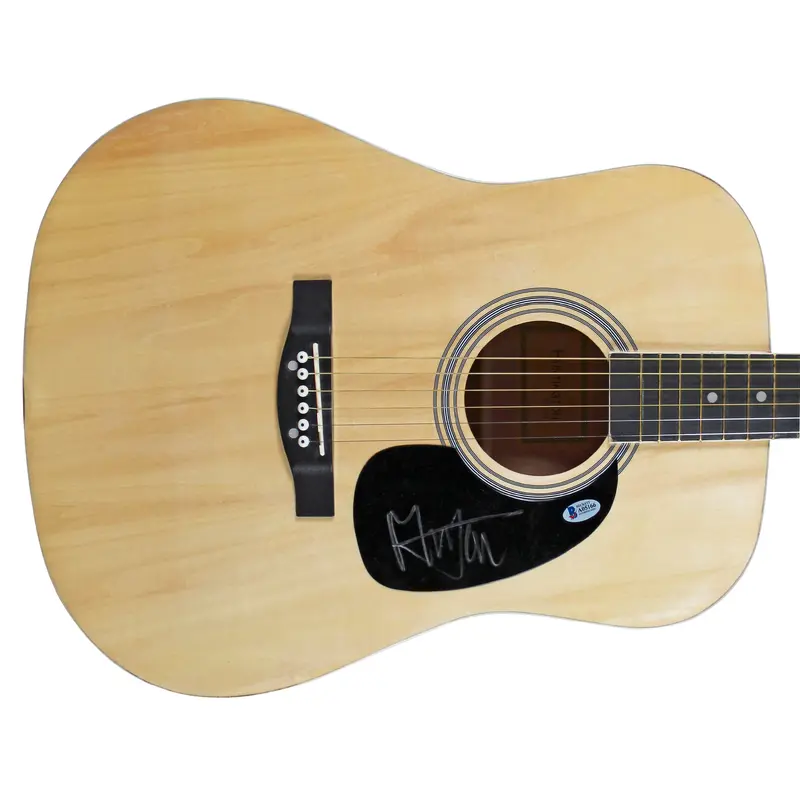 Mick Jagger Rolling Stones Authentic Signed Natural Acoustic Guitar BAS #A05166