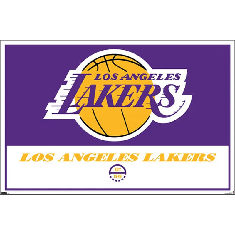 Los Angeles Lakers "Est. 1948" Official NBA Team Logo Horizontal Poster - Costacos Sports