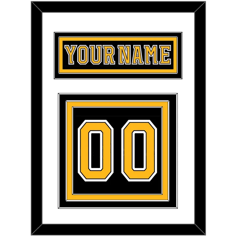Boston Nameplate & Number (Back) - Home Black (2007-2017) - Triple Mat 1