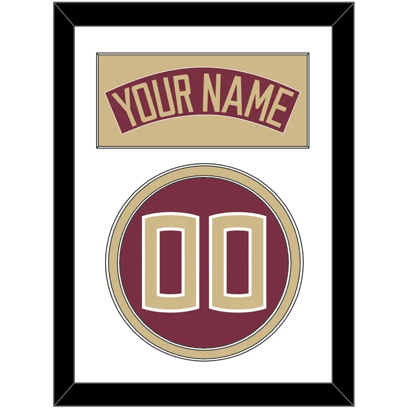 Florida State Baseball Nameplate & Number (Back) - Alternate Garnet - Double Mat 1