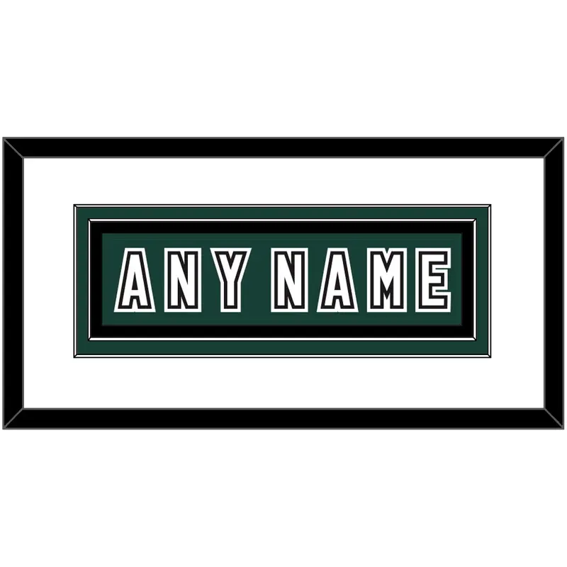 Michigan State Hockey Nameplate - Alternate Road Green (2006-2007) - Double Mat 1