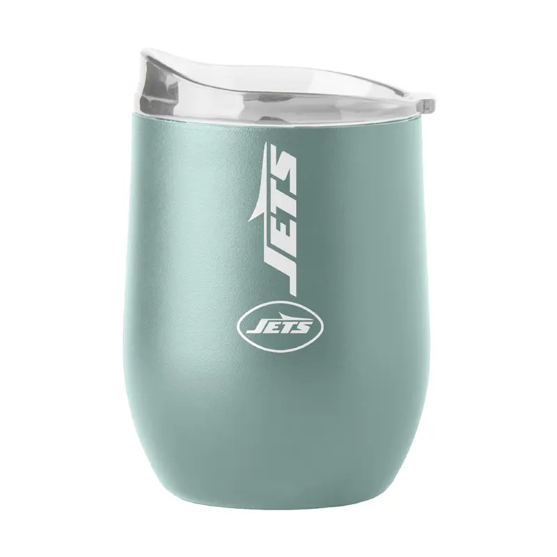 NY Jets 16oz Vertical Powder Coat Curved Beverage
