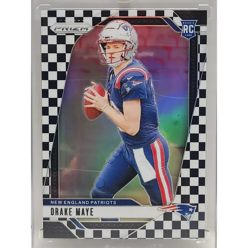 Drake Maye 2024 Panini Prizm Black + White Checkerboard Rookie #329