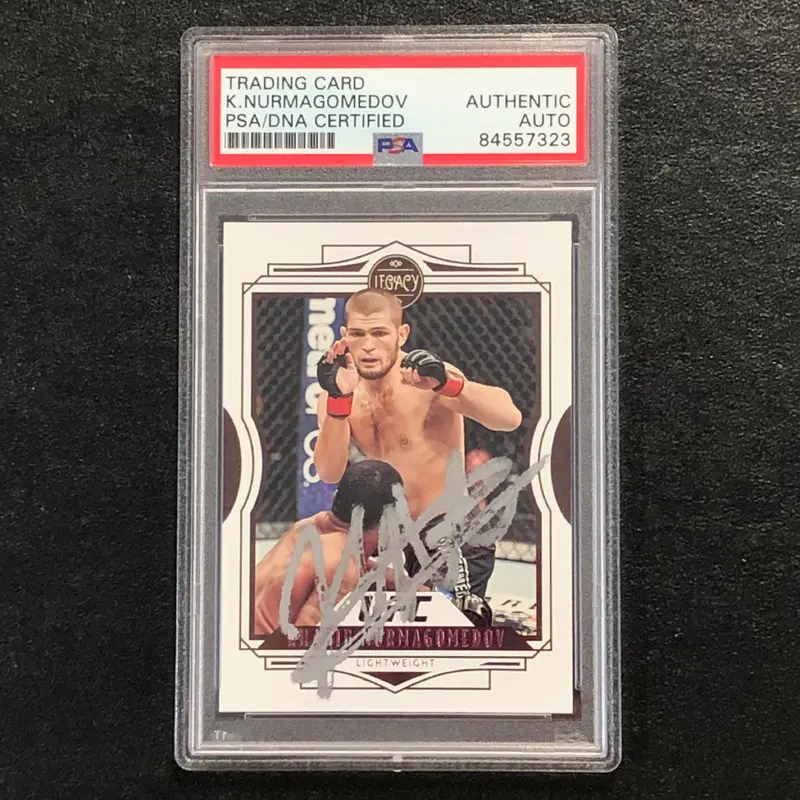 2021 Panini Chronicles #42 Khabib Nurmagomedov Signed Card AUTO PSA Slabbed