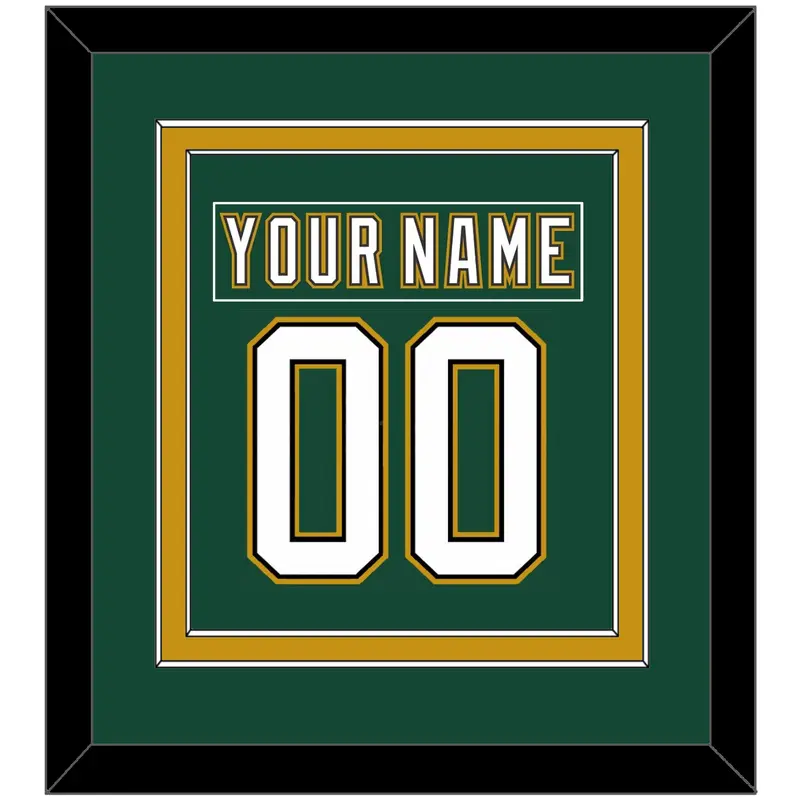 Dallas Nameplate & Number (Back) Combined - Alternate Green (1997-1999) - Double Mat 4