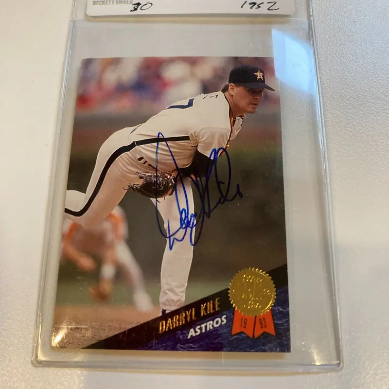 1993 Leaf Darryl Kile Signed Autographed RC Baseball Card Auto