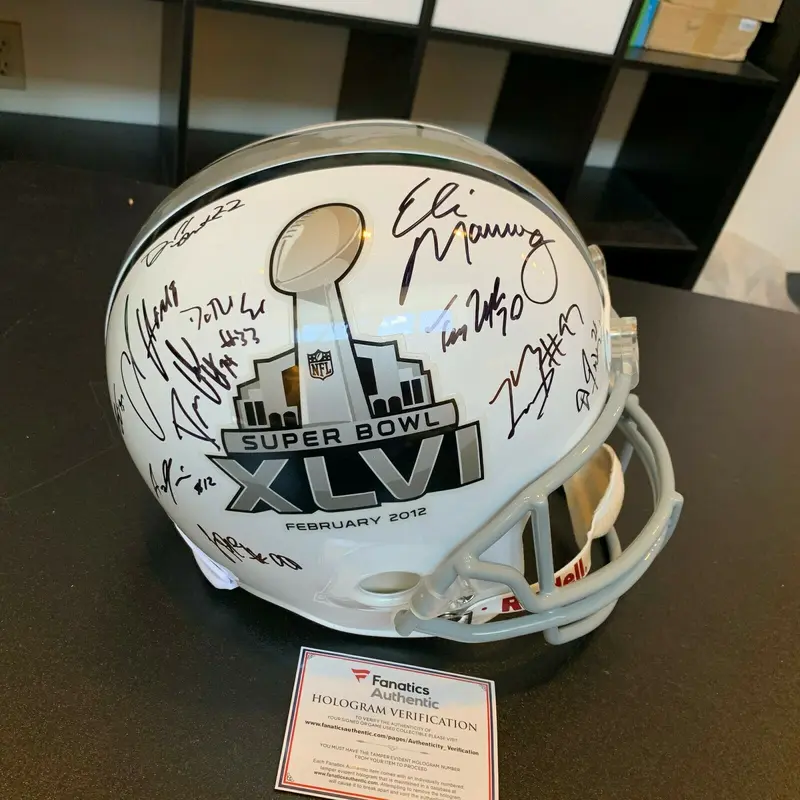 2011 New York Giants Super Bowl Champs Team Signed Full Size Helmet Fanatics COA