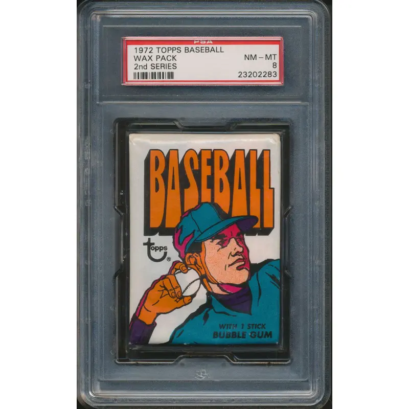 1972 Topps Baseball Unopened Series 2 Wax Pack PSA 8