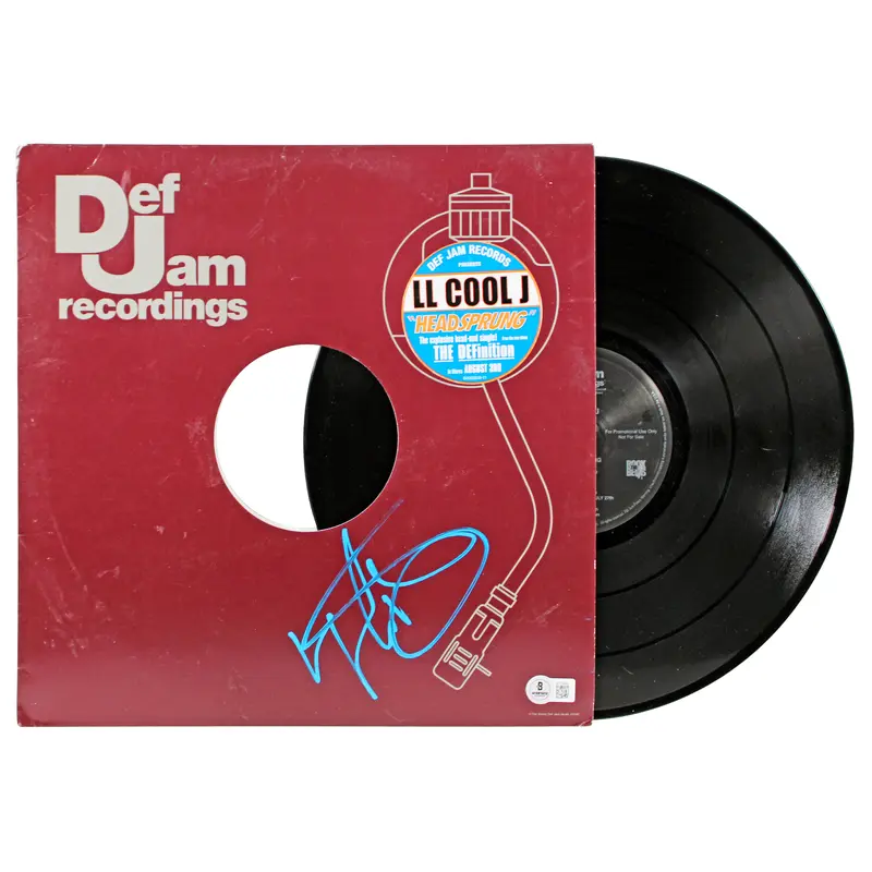 L.L. Cool J. Signed Headsprung Single Album Cover W/ Vinyl BAS #BP32645