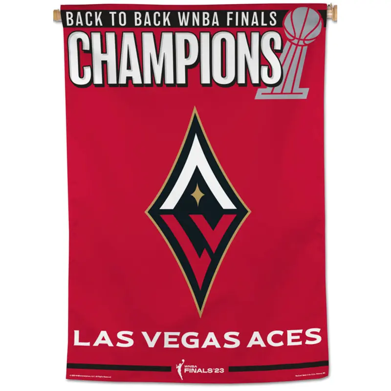 Las Vegas Aces 2023 WNBA Back-to-Back Champions Official 28x40 Wall Banner - Wincraft