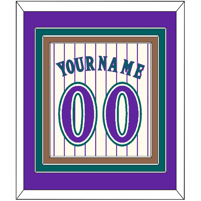 Arizona Name & Number - Home Off-White Pinstripes (2001-2006) - Triple Mat 2