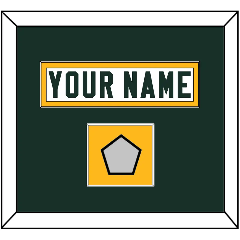 Green Bay Nameplate & Super Bowl Jersey Patch - Road White - Single Mat 2