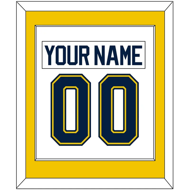 Michigan Hockey Nameplate & Number (Back) Combined - Home White (2021-2023) - Single Mat 2