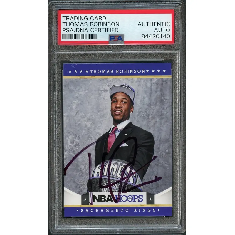 2012-13 NBA Hoops #279 Thomas Robinson Signed Card AUTO PSA Slabbed Kings