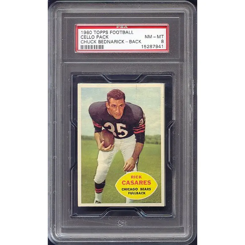 1960 Topps Football Unopened Cello Pack PSA 8 Bednarick Back