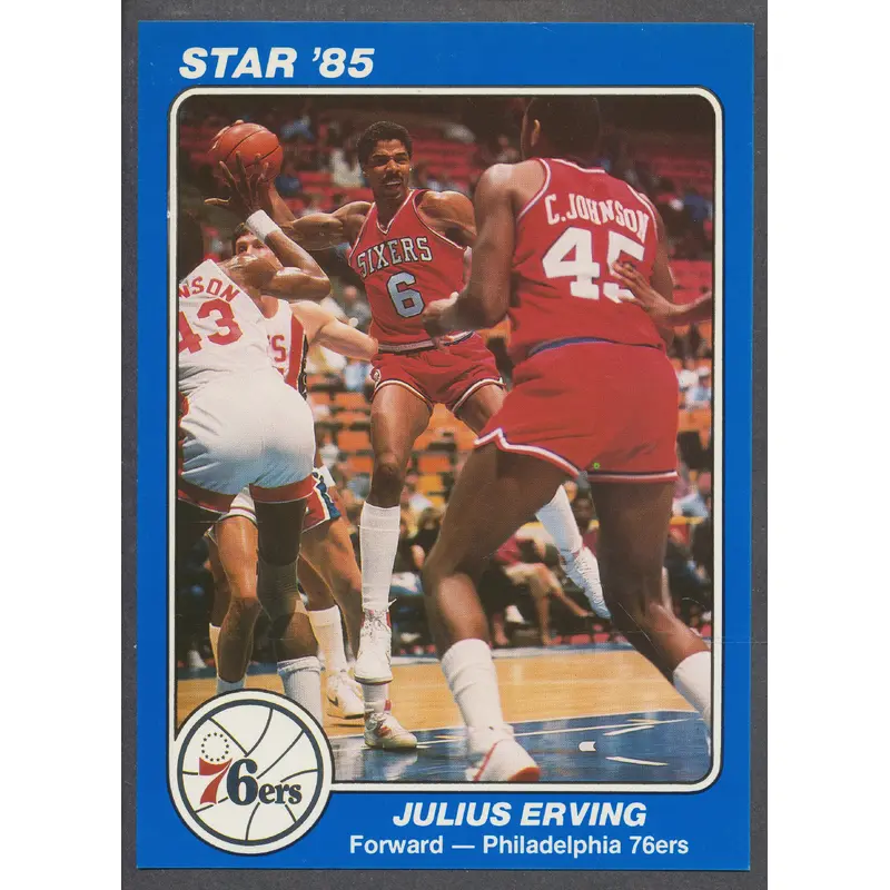 1985 Star Basketball 76'ers 5x7 Complete Blue Set NM/MT