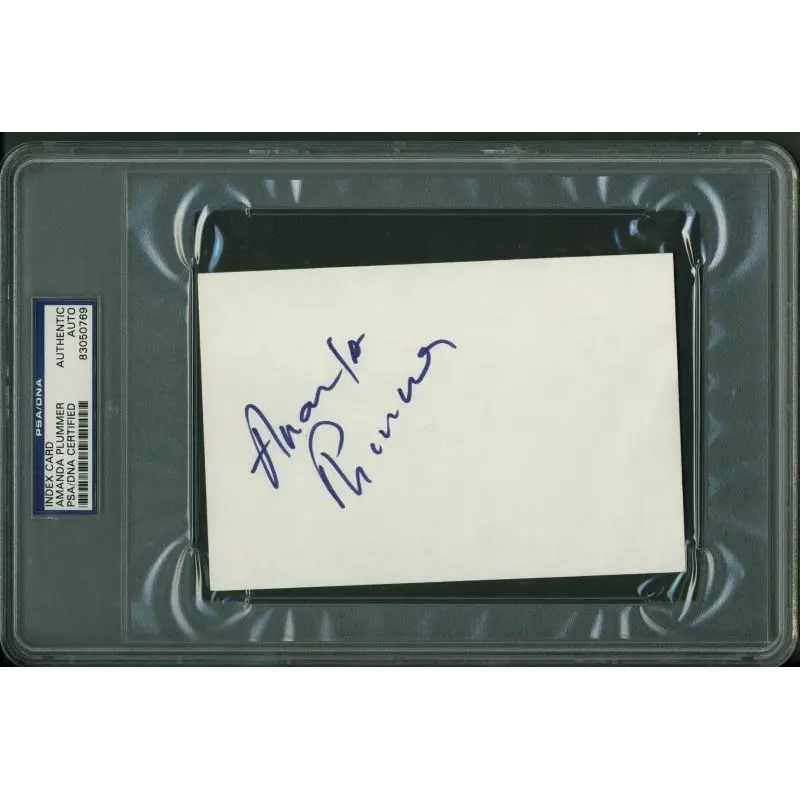 Amanda Plummer Authentic Signed 4X6 Index Card Autographed PSA Slabbed #83050769