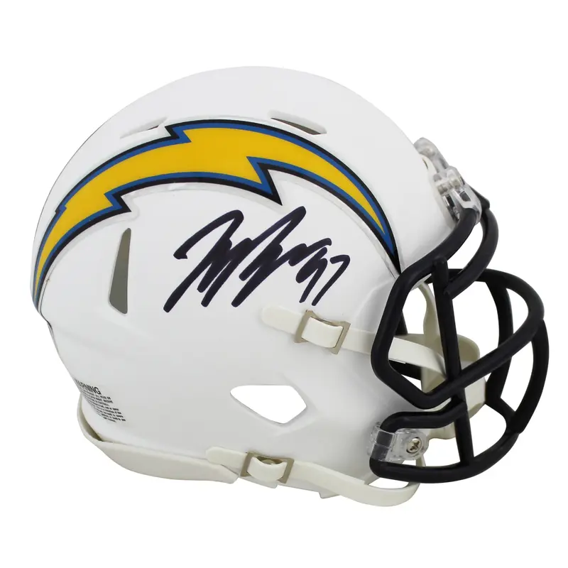 Chargers Joey Bosa Authentic Signed Flat White Speed Mini Helmet BAS Witnessed