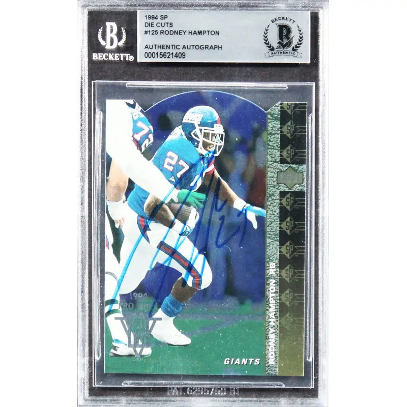 Giants Rodney Hampton Authentic Signed 1994 SP Die Cuts #125 Card BAS Slabbed
