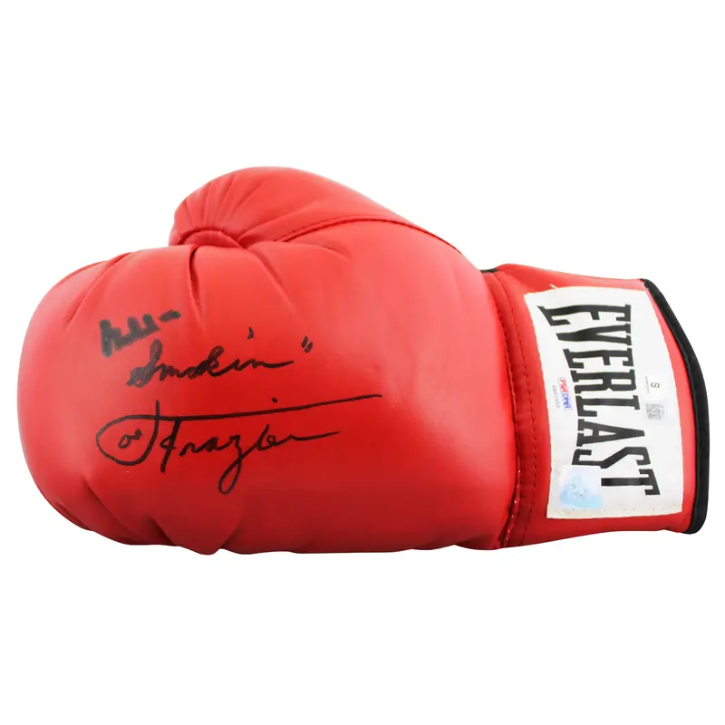 Muhammad Ali & Joe Frazier Signed Red Everlast Boxing Glove BAS LOA #AE13631