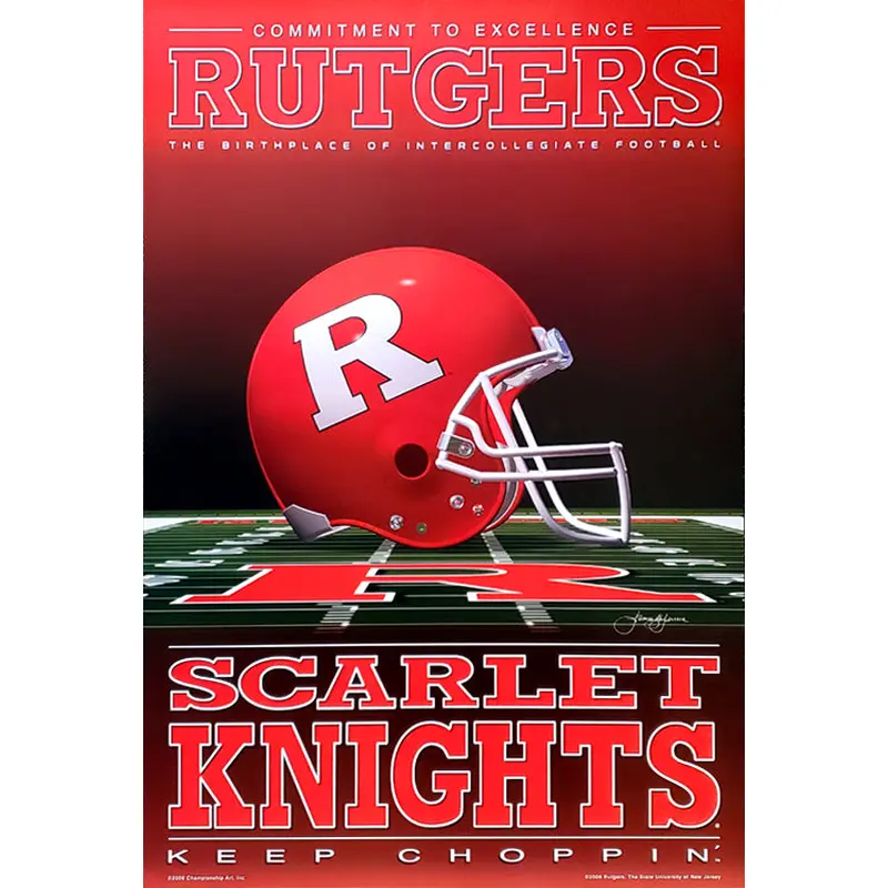 Rutgers Scarlet Knights Football "Keep Choppin'" Poster - Championship Art