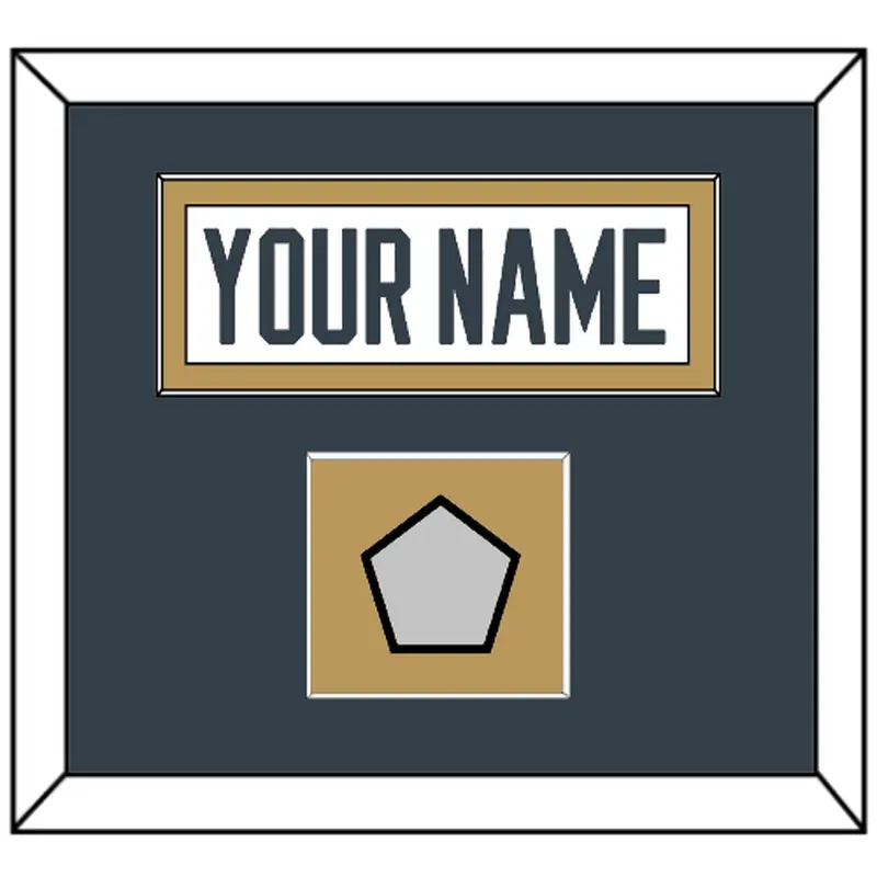 Vegas Nameplate & 2023 Stanley Cup Finals Patch - Road White - Single Mat 2