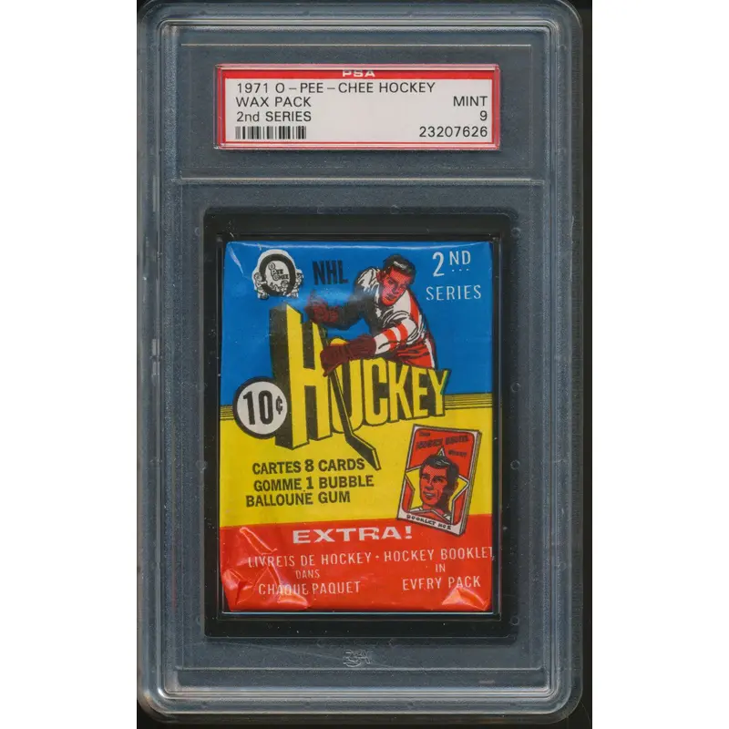1971/72 OPC O-Pee-Chee Hockey Unopened Ser 2 Wax Pack PSA 9