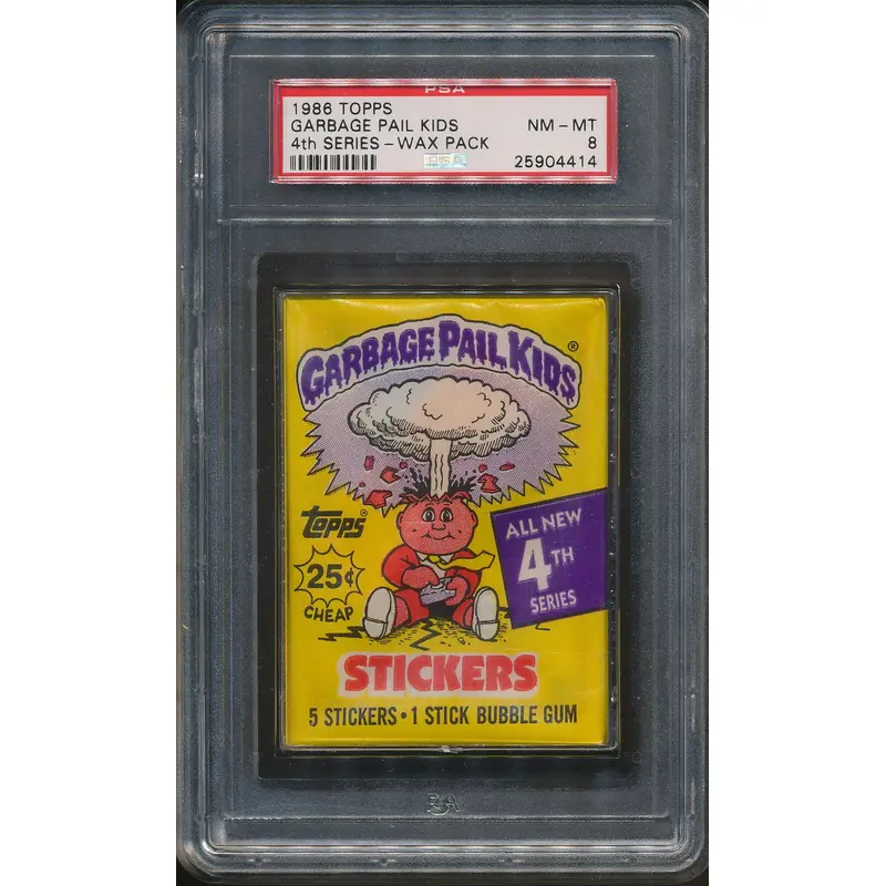 1986 Topps Garbage Pail Kids 4th Series Wax Pack PSA 8 (w/)