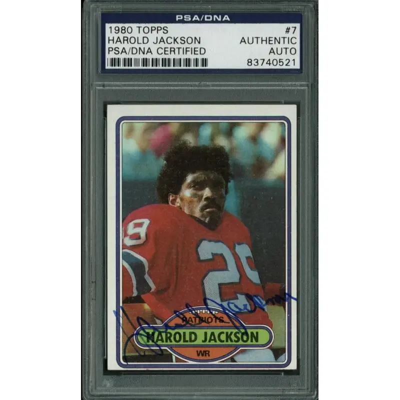 Patriots Harold Jackson Authentic Signed Card 1980 Topps #7 PSA/DNA Slabbed