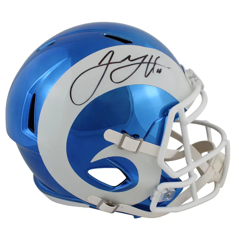 Rams Jared Goff Authentic Signed Chrome Full Size Speed Rep Helmet Fanatics