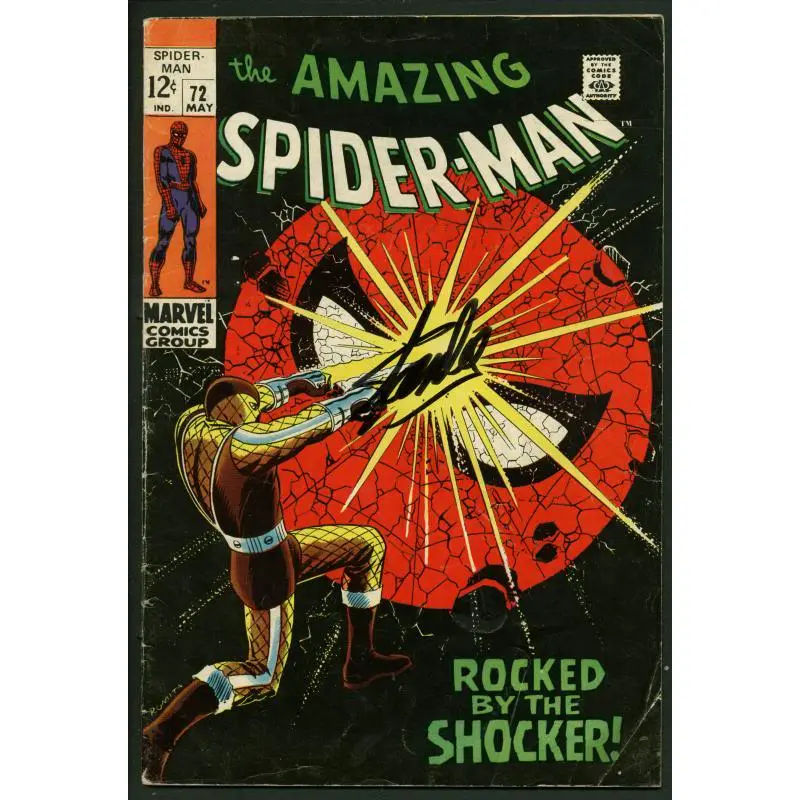 Stan Lee Signed Amazing Spider-Man #72 Comic Book Rocked By Shocker PSA #W18740