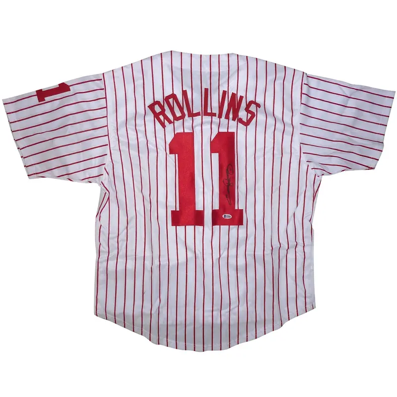 Jimmy Rollins Autographed Philadelphia (Pinstripe #11) Jersey - Beckett