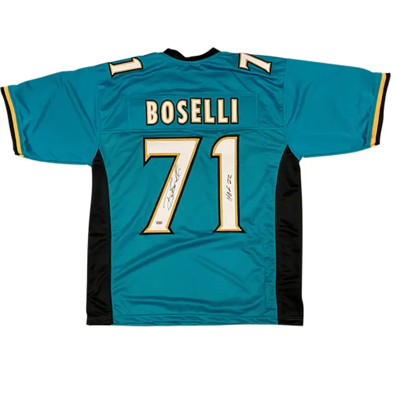 Tony Boselli Autographed Jacksonville (Teal #71) Custom Jersey w/ HOF 22