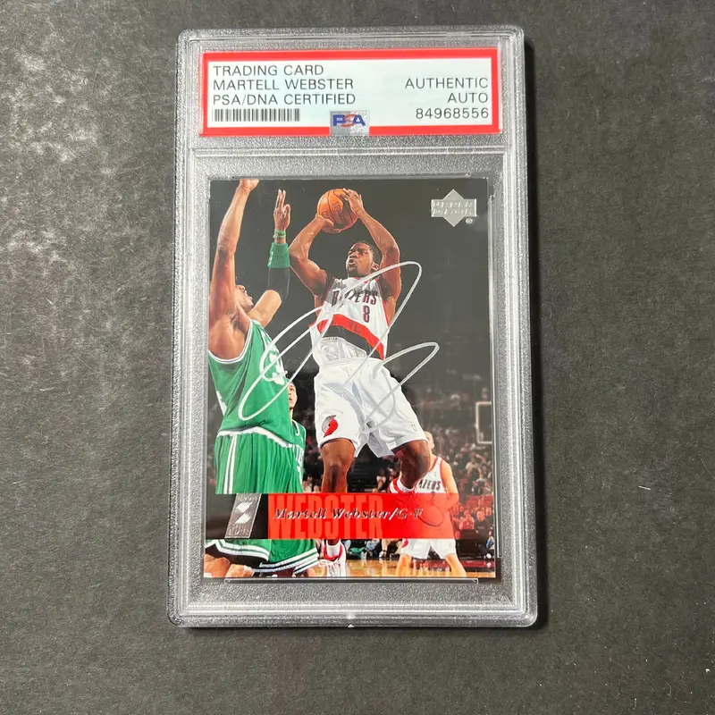 2006-07 Upper Deck #163 Martell Webster Signed Card AUTO PSA Slabbed Trail Blazers