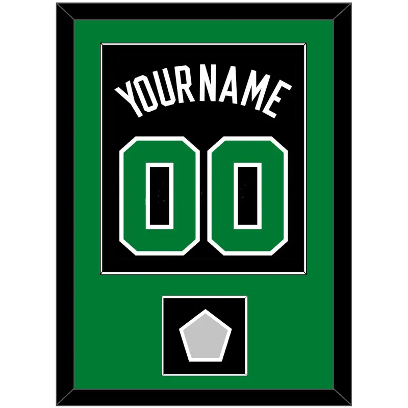 Boston Name & Number With Trophy Patch - Black Statement - Single Mat 2
