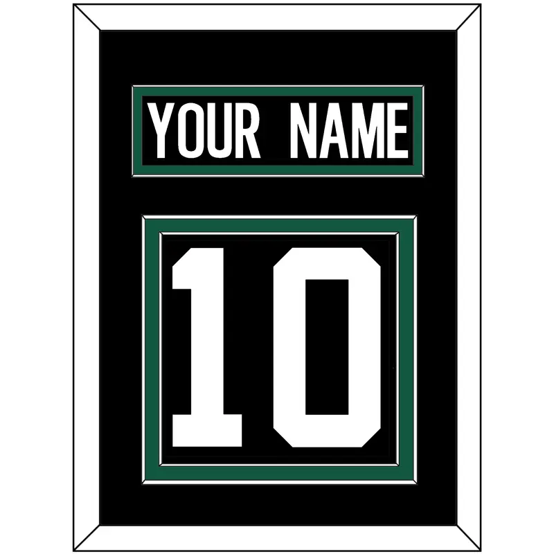 New York Nameplate & Number (Back) - Alternate Black - Double Mat 2