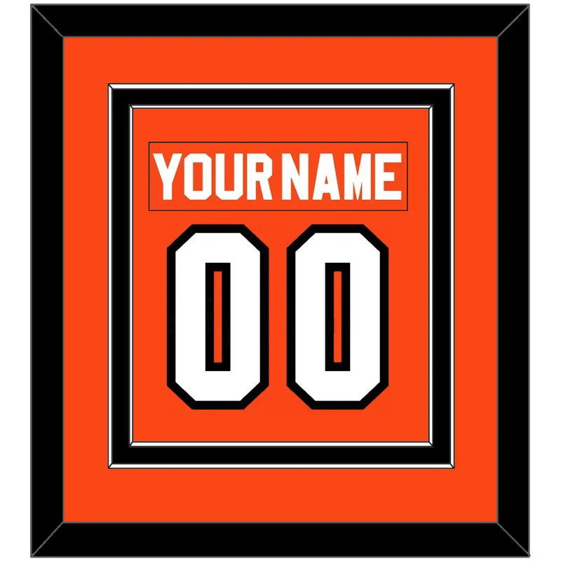 Philadelphia Nameplate & Number (Back) Combined - Road Orange (1977-1983) - Double Mat 2