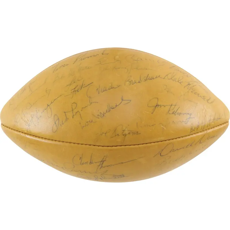 1963 Pro Bowl Team-Signed Football with Jim Brown JSA COA