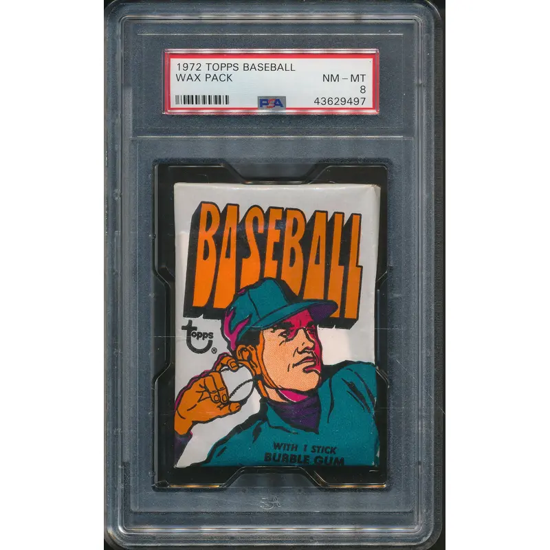 1972 Topps Baseball Unopened Wax Pack PSA 8