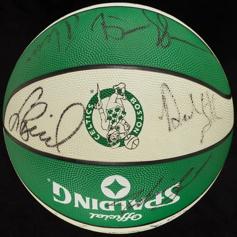 1991-92 Boston Celtics Team Signed Basketball 17 Sigs Larry Bird With JSA COA